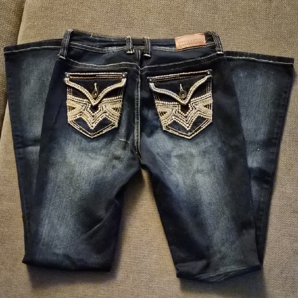 Hydraulic Plaid Accent Jeans - Picture 5 of 6